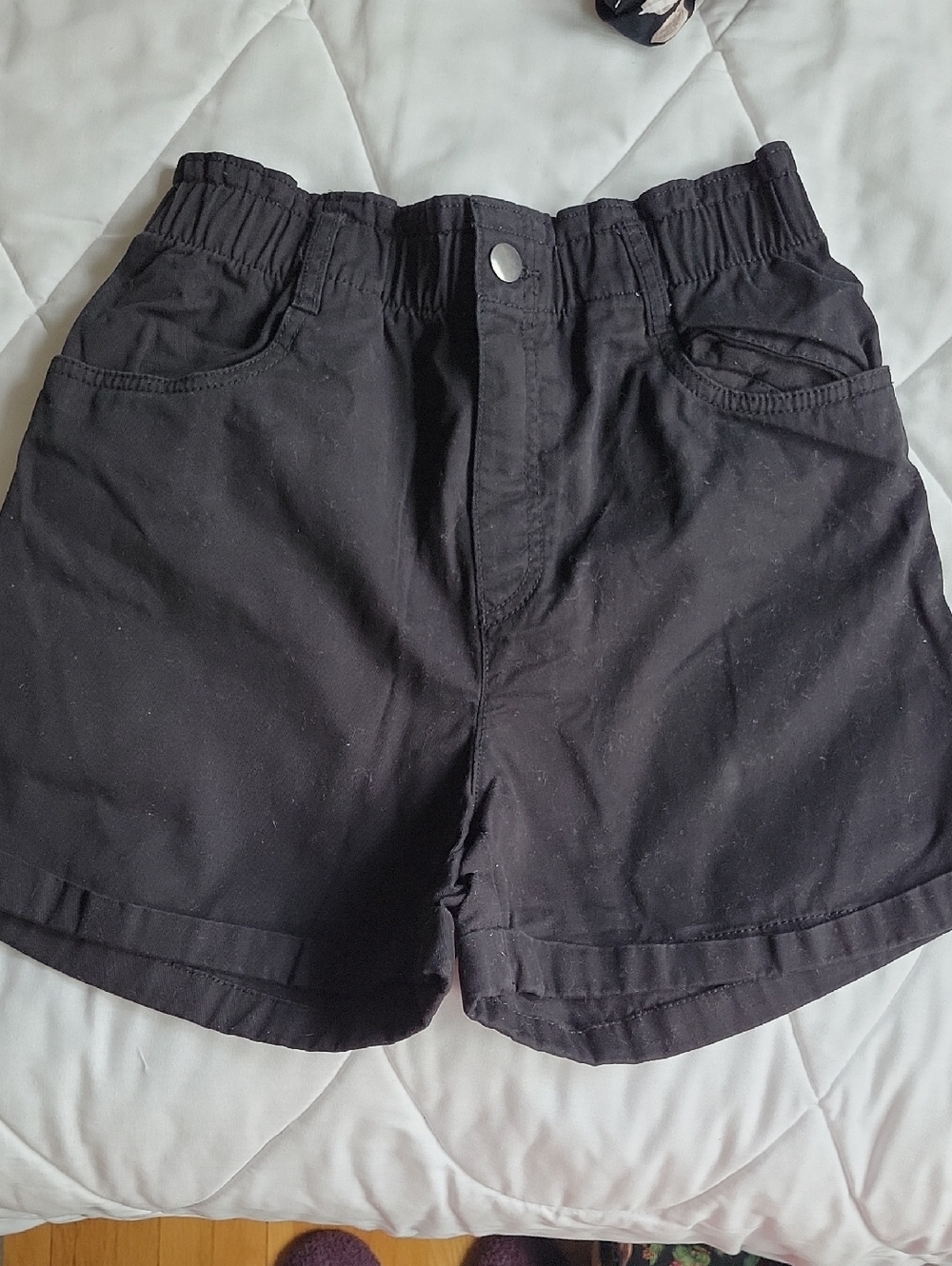 H&M Black Elastic Waist Shorts